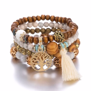 Natura – Armband-Set | Holzperlen 4-teilig
